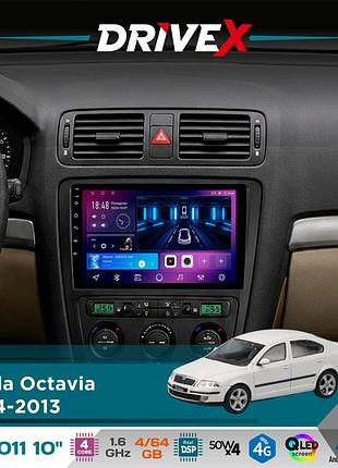 Штатная магнитола для skoda octavia 2004-2013 drivex se-1011 qled 10" android 4-ядерный 4+64гб dsp 4x50w(tda7851) беспроводной