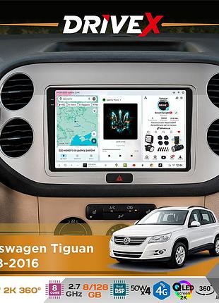 Штатная магнитола для volkswagen tiguan 2008-2016 drivex s7+ 2k qled 10" android 8-ядерный 2.7ггц 8x128гб sim-карта 3g/4g ak7808
