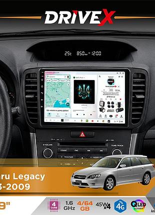 Штатная магнитола для subaru legacy 2003-2009 drivex s3 qled 9" android 8-ядерный 1.6ггц 4x64гб sim-карта 3g/4g 7388 4x45w asp