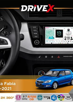 Штатная магнитола для skoda fabia 2014-2021 drivex s7+ 2k qled 9" android 8-ядерный 2.7ггц 8x128гб sim-карта 3g/4g ak7808 ab 4x50w