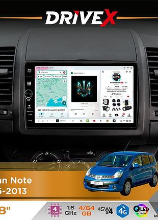 Штатная магнитола для nissan note 2005-2013 drivex s3 qled 8" с физическими кнопками android 8-ядерный 1.6ггц 4x64гб sim-карта 3g/4g