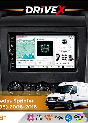 Штатная магнитола для mercedes sprinter (w906) 2006-2018 drivex s3 qled 8" с физическими кнопками android 8-ядерный 1.6ггц 4x64гб