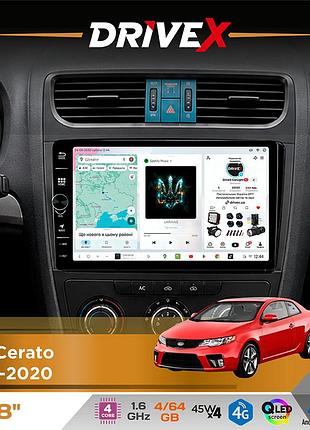 Штатная магнитола для kia cerato 2012-2020 drivex s3 qled 8" с физическими кнопками android 8-ядерный 1.6гц 4x64гб sim-карта 3g/4g