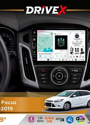 Штатная магнитола для ford focus 2011-2019 drivex s3 qled 8" с физическими кнопками android 8-ядерный 1.6ггц 4x64гб sim-карта 3g/4g