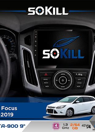 Штатна магнітола для ford focus 2011-2019 sokill delta-900 9" android 4-ядерний 2+64гб 4x45w бездротовий carplay та androidauto