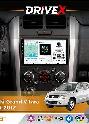 Штатная магнитола для suzuki grand vitara 2005-2017 drivex s3 qled 9" android 8-ядерный 1.6ггц 4x64гб sim-карта 3g/4g 7388 4x45w