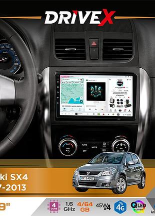 Штатная магнитола для suzuki sx4 2007-2013 drivex s3 qled 9" android 8-ядерный 1.6ггц 4x64гб sim-карта 3g/4g 7388 4x45w asp tm2313