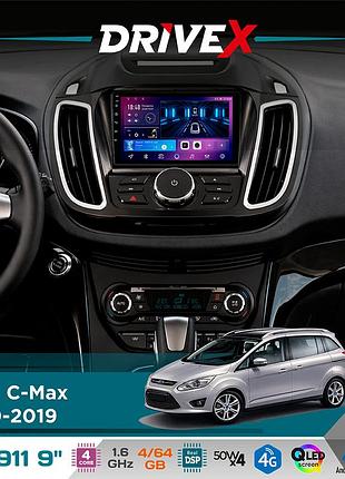 Штатная магнитола для ford c-max 2010-2019 drivex se-911 4+64гб qled 9" android 4-ядерный 4x50w(tda7851) dsp беспроводной carplay и