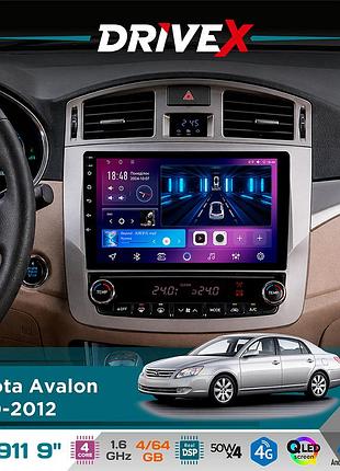 Штатная магнитола для toyota avalon 2010-2012 drivex se-911 4+64гб qled 9" android 4-ядерный 4x50w(tda7851) dsp беспроводной carplay