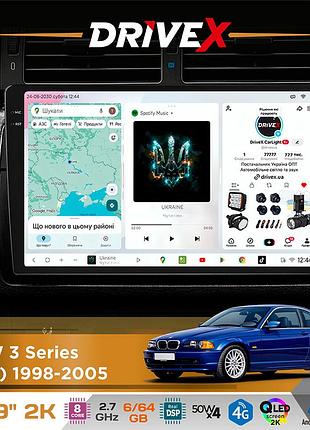 Штатная магнитола для bmw 3 series (e46) 1998-2006 drivex s7 2k qled 9" android 8-ядерный 2.7ггц 6x64гб sim-карта 3g/4g ak7808 ab
