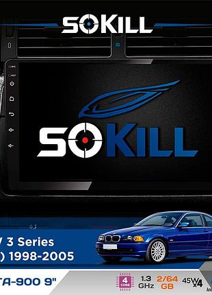 Штатная магнитола для bmw 3 series (e46) 1998-2006 sokill delta-900 9" android 4-ядерный 2+64гб 4x45w беспроводной carplay и