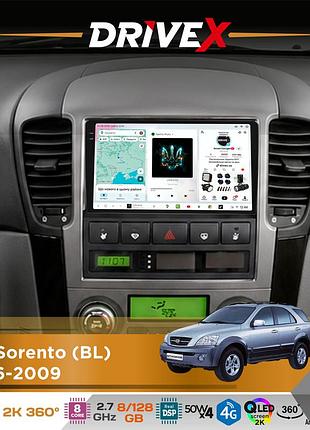 Штатная магнитола для kia sorento (bl) 2006-2009 drivex s7+ 2k qled 9" android 8-ядерный 2.7ггц 8x128гб sim-карта 3g/4g ak7808 ab