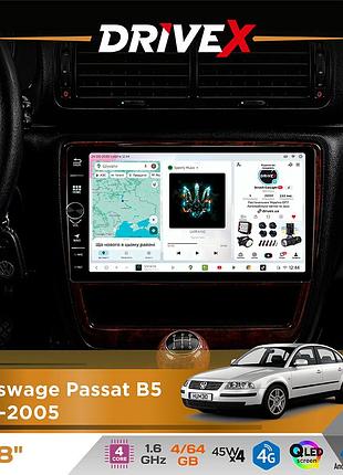 Штатна магнітола для volkswagen passat b5 1996-2005 drivex s3 qled 8" з фізичними кнопками android 8-ядерний 1.6ггц 4x64гб