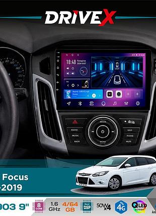 Штатная магнитола для ford focus 2011-2019 drivex se-903 qled 9" android 8-ядерный 4+64гб sim-карта 3g/4g dsp 4x50w(tda7851)