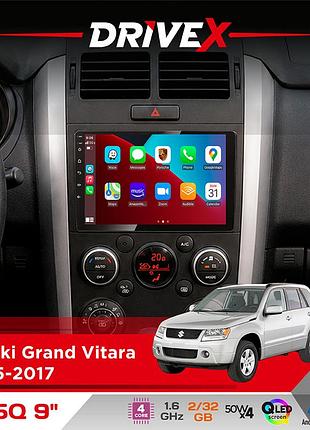 Штатная магнитола для suzuki grand vitara 2005-2017 drivex un5 qled 9" android 4-ядерный 2+32гб 4x45w беспроводной carplay и