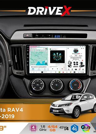 Штатная магнитола для toyota rav4 2013-2019 drivex s3 qled 9" android 8-ядерный 1.6ггц 4x64гб sim-карта 3g/4g 7388 4x45w asp