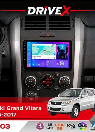 Штатна магнітола для suzuki grand vitara 2005-2017 drivex a-903 qled 9" android 4-ядерний 2+32гб 4x50w(tda7851) бездротовий