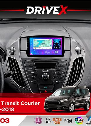 Штатная магнитола для ford transit courier 2014-2018 drivex a-903 qled 9" android 4-ядерный 2+32гб 4x50w(tda7851) беспроводной