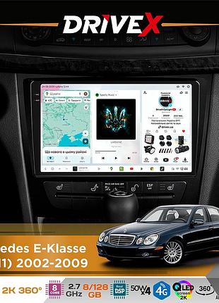 Штатная магнитола для mercedes e-klasse (w211) 2002-2009 drivex s7+ 2k qled 9" android 8-ядерный 2.7ггц 8x128гб sim-карта 3g/4g