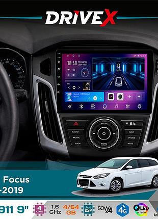 Штатная магнитола для ford focus 2011-2019 drivex se-911 4+64гб qled 9" android 4-ядерный 4x50w(tda7851) dsp беспроводной carplay и