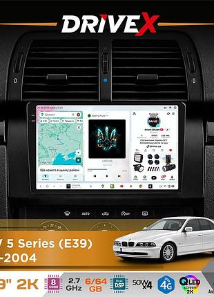 Штатная магнитола для bmw 5 series (e39) 1995-2004 drivex s7 2k qled 9" android 8-ядерный 2.7ггц 6x64гб sim-карта 3g/4g ak7808 ab