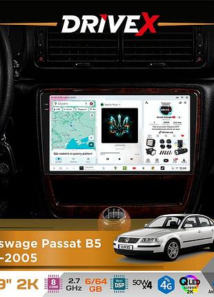 Штатная магнитола для volkswagen passat b5 1996-2005 drivex s7 2k qled 9" android 8-ядерный 2.7ггц 6x64гб sim-карта 3g/4g ak7808