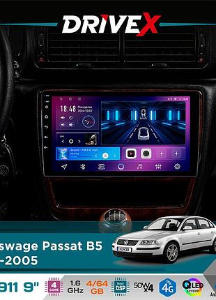 Штатная магнитола для volkswagen passat b5 1996-2005 drivex se-911 4+64гб qled 9" android 4-ядерный 4x50w(tda7851) dsp беспроводной