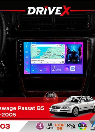 Штатная магнитола для volkswagen passat b5 1996-2005 drivex a-903 qled 9" android 4-ядерный 2+32гб 4x50w(tda7851) беспроводной