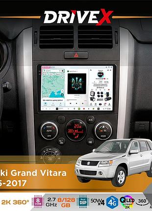 Штатная магнитола для suzuki grand vitara 2005-2017 drivex s7+ 2k qled 9" android 8-ядерный 2.7ггц 8x128гб sim-карта 3g/4g ak7808