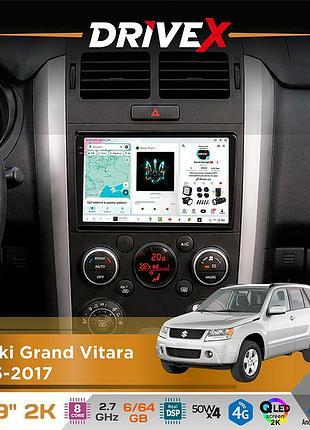 Штатная магнитола для suzuki grand vitara 2005-2017 drivex s7 2k qled 9" android 8-ядерный 2.7ггц 6x64гб sim-карта 3g/4g ak7808 ab