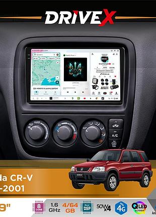 Штатная магнитола для honda cr-v 1995-2001 drivex s4 qled 9" android 8-ядерный 1.6ггц 4x64гб sim-карта 3g/4g tda7851 4x50w dsp