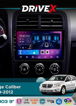 Штатная магнитола для dodge caliber 2009-2012 drivex se-903 qled 9" android 8-ядерный 4+64гб sim-карта 3g/4g dsp 4x50w(tda7851)
