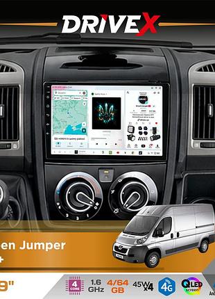 Штатная магнитола для citroen jumper 2011+ drivex s3 qled 9" android 8-ядерный 1.6ггц 4x64гб sim-карта 3g/4g 7388 4x45w asp tm2313