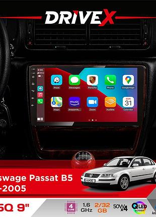 Штатна магнітола для volkswagen passat b5 1996-2005 drivex un5 qled 9" android 4-ядерний 2+32гб 4x45w бездротовий carplay та