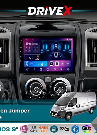 Штатная магнитола для citroen jumper 2011+ drivex se-903 qled 9" android 8-ядерный 4+64гб sim-карта 3g/4g dsp 4x50w(tda7851)