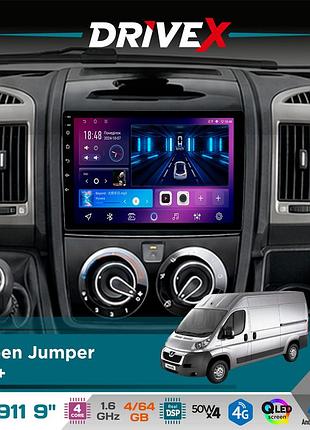 Штатная магнитола для citroen jumper 2011+ drivex se-911 4+64гб qled 9" android 4-ядерный 4x50w(tda7851) dsp беспроводной carplay и