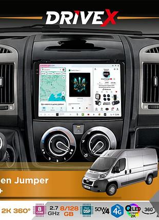 Штатная магнитола для citroen jumper 2011+ drivex s7+ 2k qled 9" android 8-ядерный 2.7ггц 8x128гб sim-карта 3g/4g ak7808 ab 4x50w