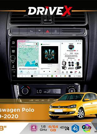Штатная магнитола для volkswagen polo 2009-2020 drivex s3 qled 8" с физическими кнопками android 8-ядерный 1.6ггц 4x64гб sim-карта