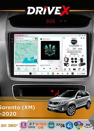 Штатная магнитола для kia sorento (xm) 2012-2020 drivex s7+ 2k qled 9" android 8-ядерный 2.7ггц 8x128гб sim-карта 3g/4g ak7808 ab