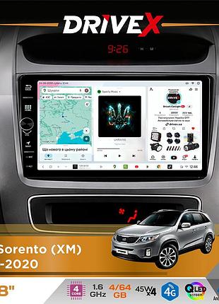Штатная магнитола для kia sorento (xm) 2012-2020 drivex s3 qled 8" с физическими кнопками android 8-ядерный 1.6ггц 4x64гб sim-карта