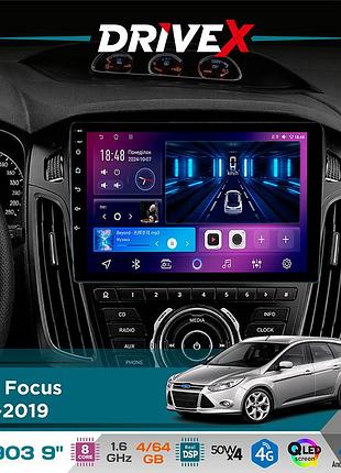 Штатная магнитола для ford focus 2011-2019 drivex se-903 qled 9" android 8-ядерный 4+64гб sim-карта 3g/4g dsp 4x50w(tda7851)