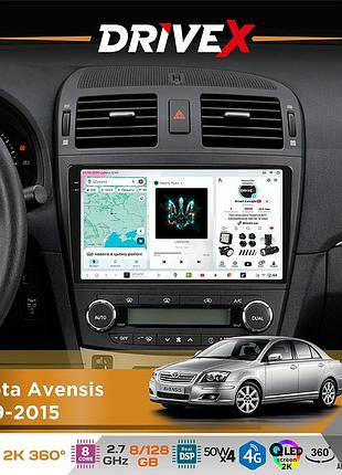 Штатная магнитола для toyota avensis 2009-2015 drivex s7+ 2k qled 9" android 8-ядерный 2.7ггц 8x128гб sim-карта 3g/4g ak7808 ab