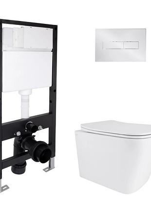 Готовое решение qtap для ванной комнаты: подвесной унитаз tern ultra quiet 490x365x325 + комплект инсталляции standard (линейная
