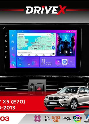 Штатна магнітола для bmw x5 (e70) 2006-2013 drivex a-903 qled 9" android 4-ядерний 2+32гб 4x50w(tda7851) бездротовий carplay та