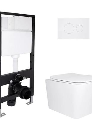 Готовое решение qtap для ванной комнаты: подвесной унитаз tern ultra quiet 525x345x360 + комплект инсталляции standard (круглая