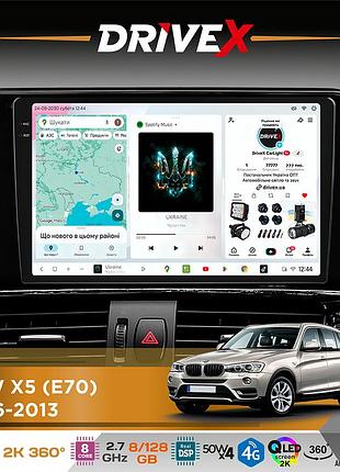Штатна магнітола для bmw x5 (e70) 2006-2013 drivex s7+ 2k qled 9" android 8-ядерний 2.7ггц 8x128гб sim-картка 3g/4g ak7808 ab