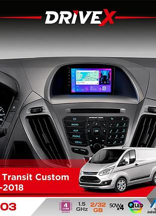 Штатна магнітола для ford transit custom 2012-2018 drivex a-903 qled 9" android 4-ядерний 2+32гб 4x50w(tda7851) бездротовий