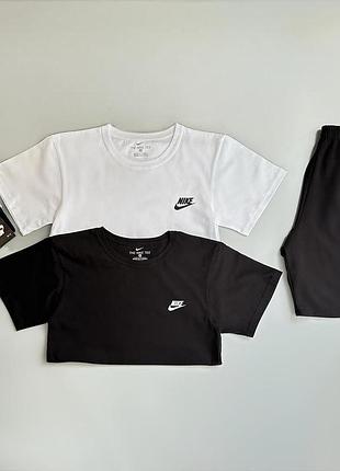 Футболка черная nike + футболка белая nike + шорты nike lampas + носки в подарок