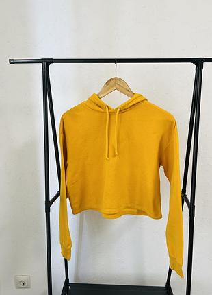 Вкорочене жовте худі h&m, розмір s