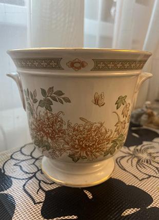 Вінтажний керамічний кашпо "chrysanthemum" від бренду st michael, що випускався для marks & spencer у 1980-х роках